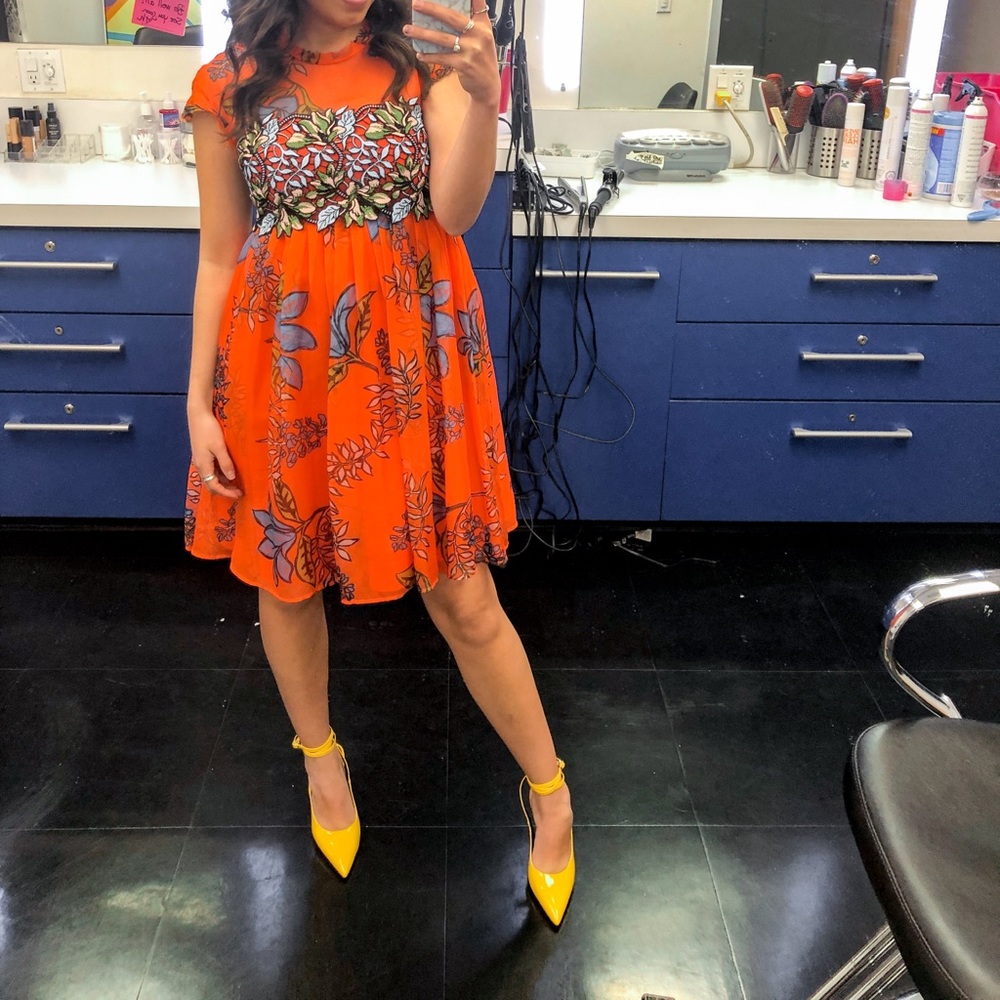 PINKO designer orange dress